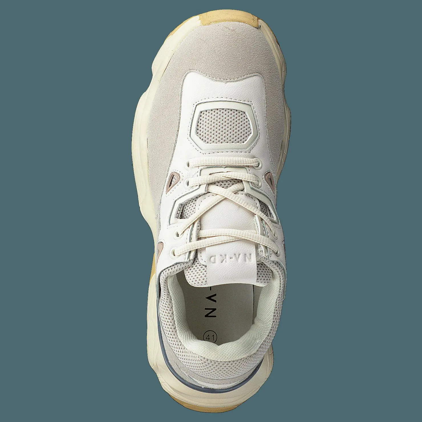 NA-KD Chunky Graphic Sole Trainers Nude Beige