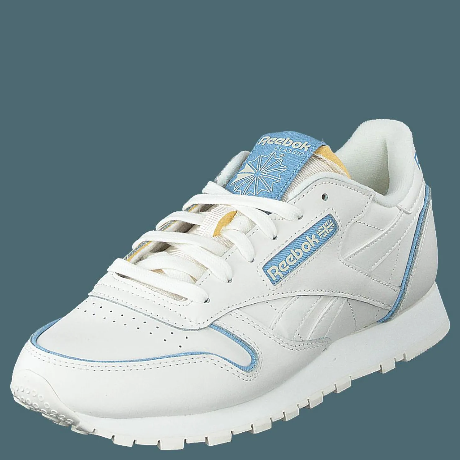 Reebok Classic Cl Lthr Chalk/chalk/washed Indigo Vit New