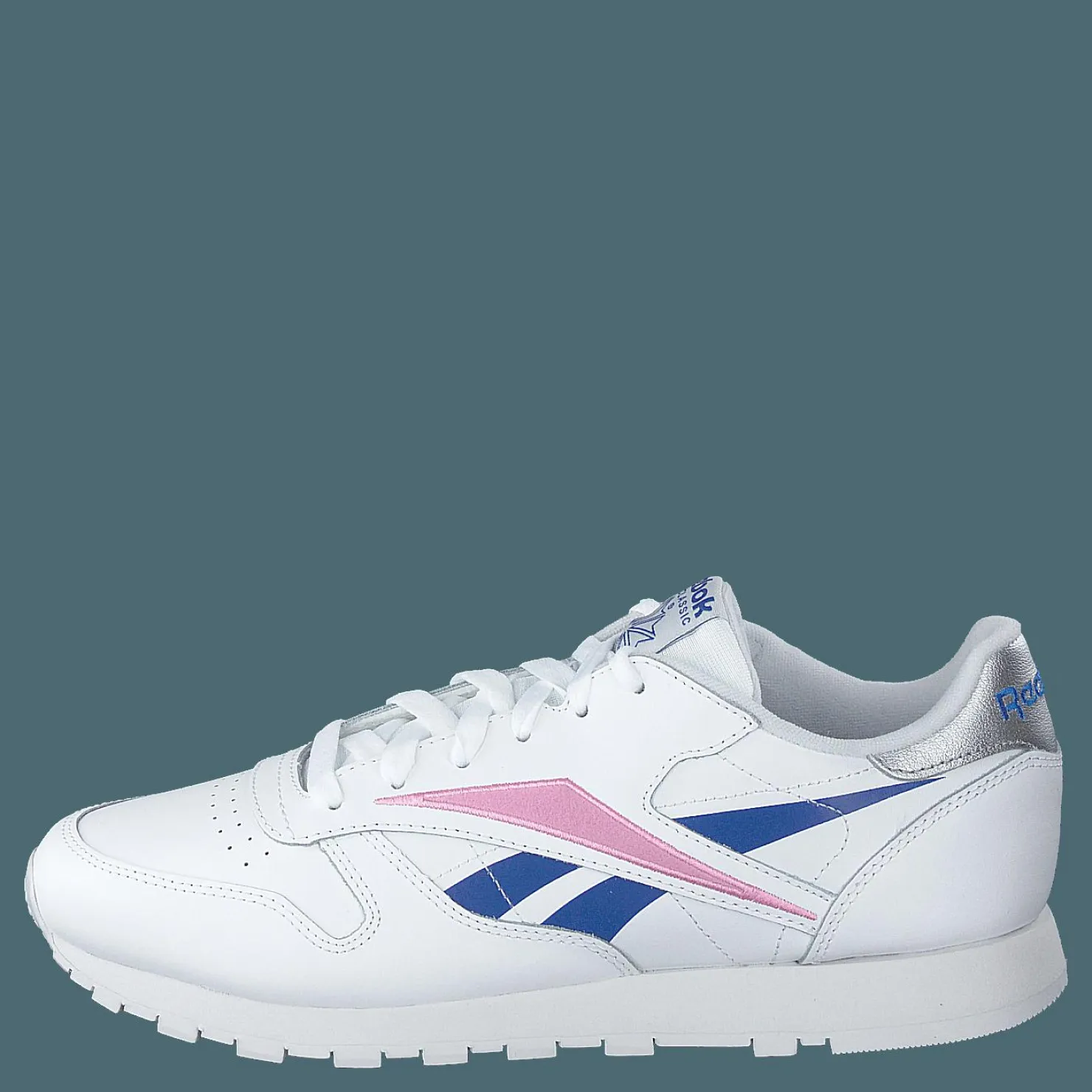 Reebok Classic Cl Lthr White/humble Blue/jasmine Pink Vit Sale