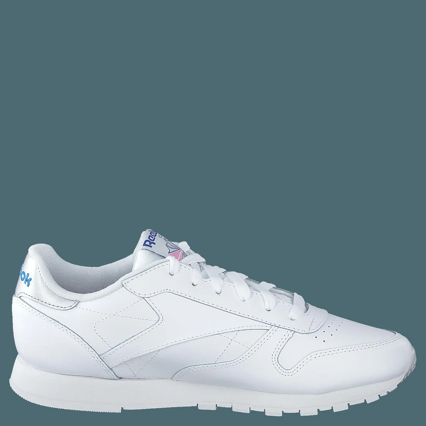 Reebok Classic Cl Lthr White/humble Blue/jasmine Pink Vit Sale