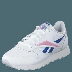 Reebok Classic Cl Lthr White/humble Blue/jasmine Pink Vit Sale