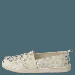 Toms Classic Alp Foil Floral Blooms Natural Gold Beige och Grå New