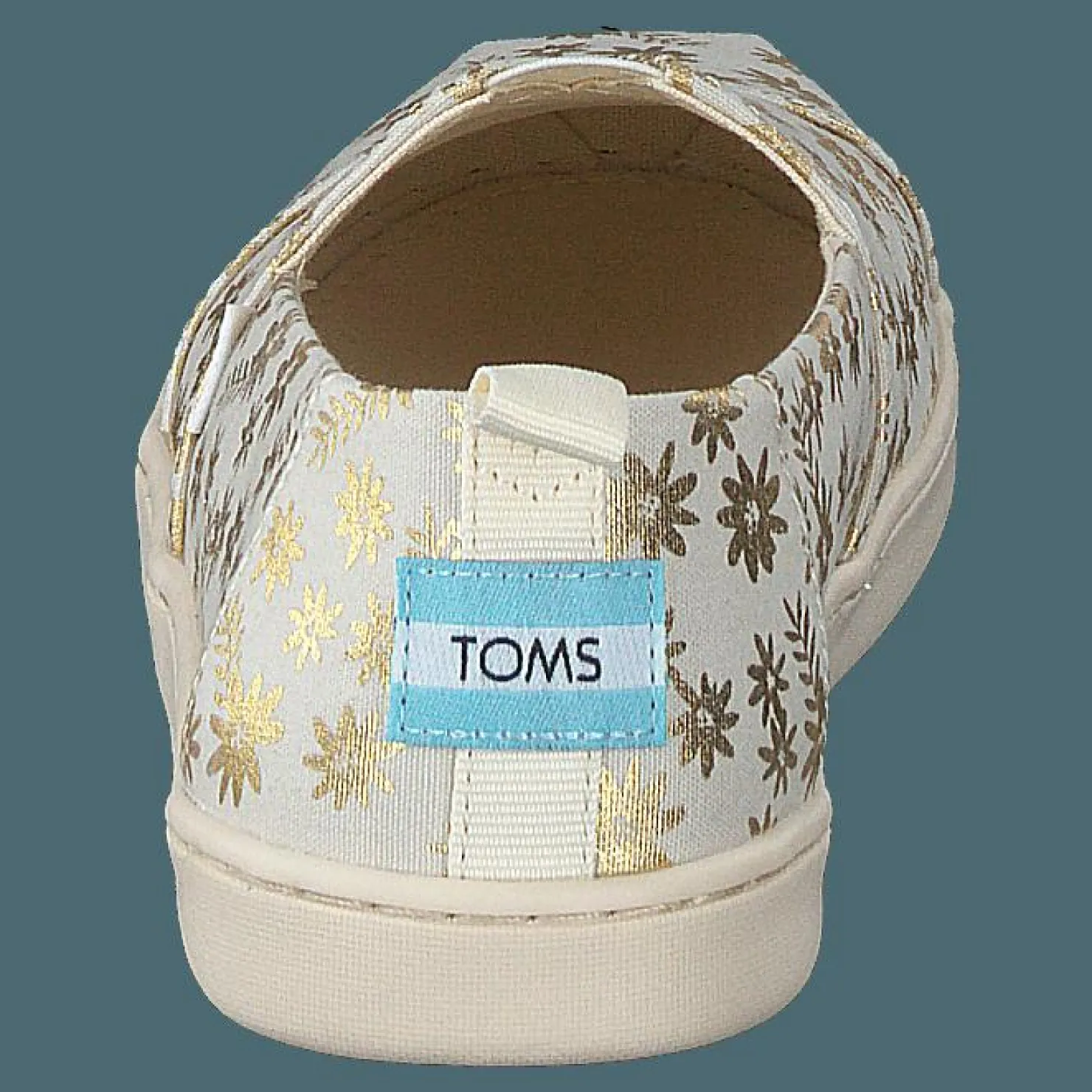 Toms Classic Alp Foil Floral Blooms Natural Gold Beige och Grå New
