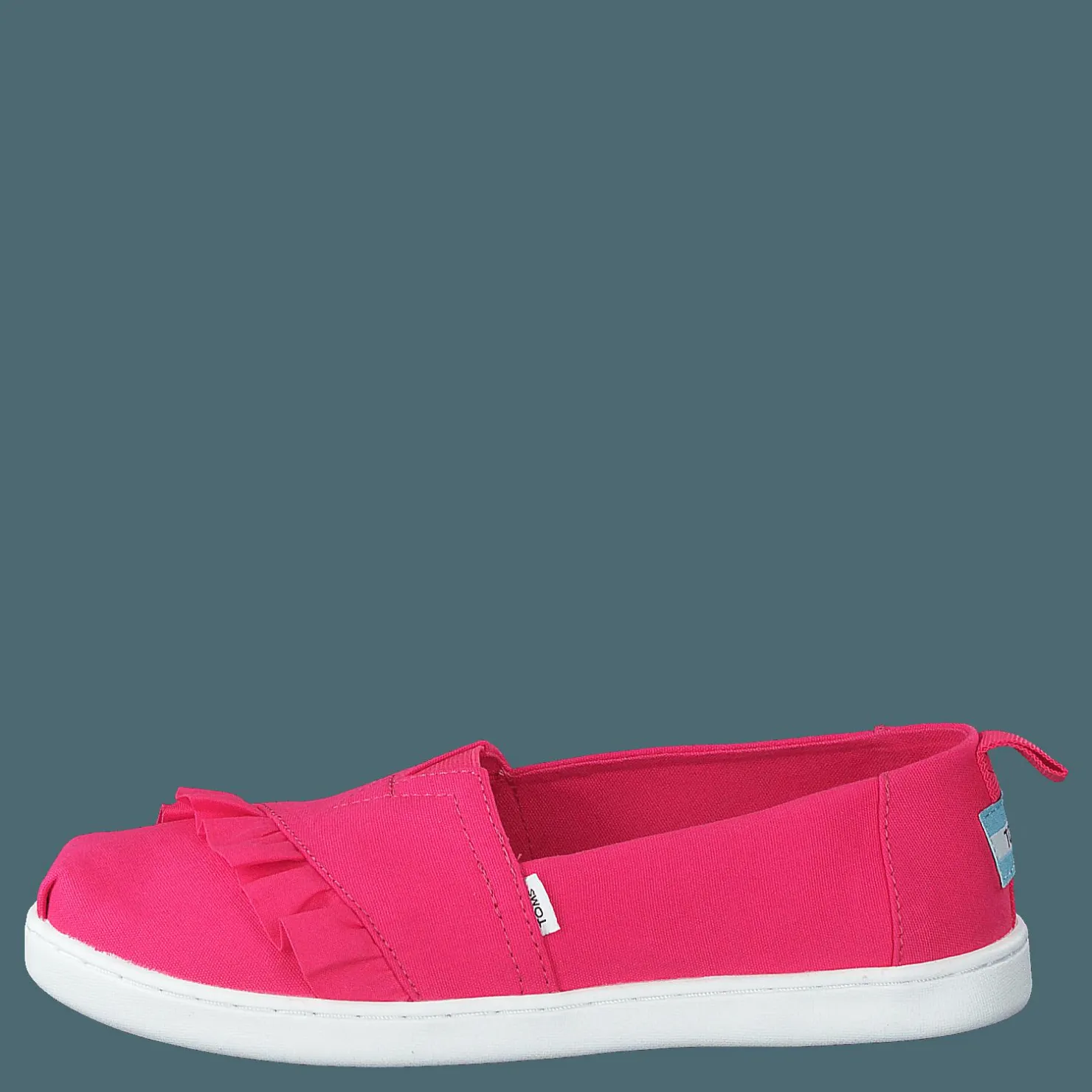 Toms Classic Canvas Ruffle Youth Raspberry Rosa Hot