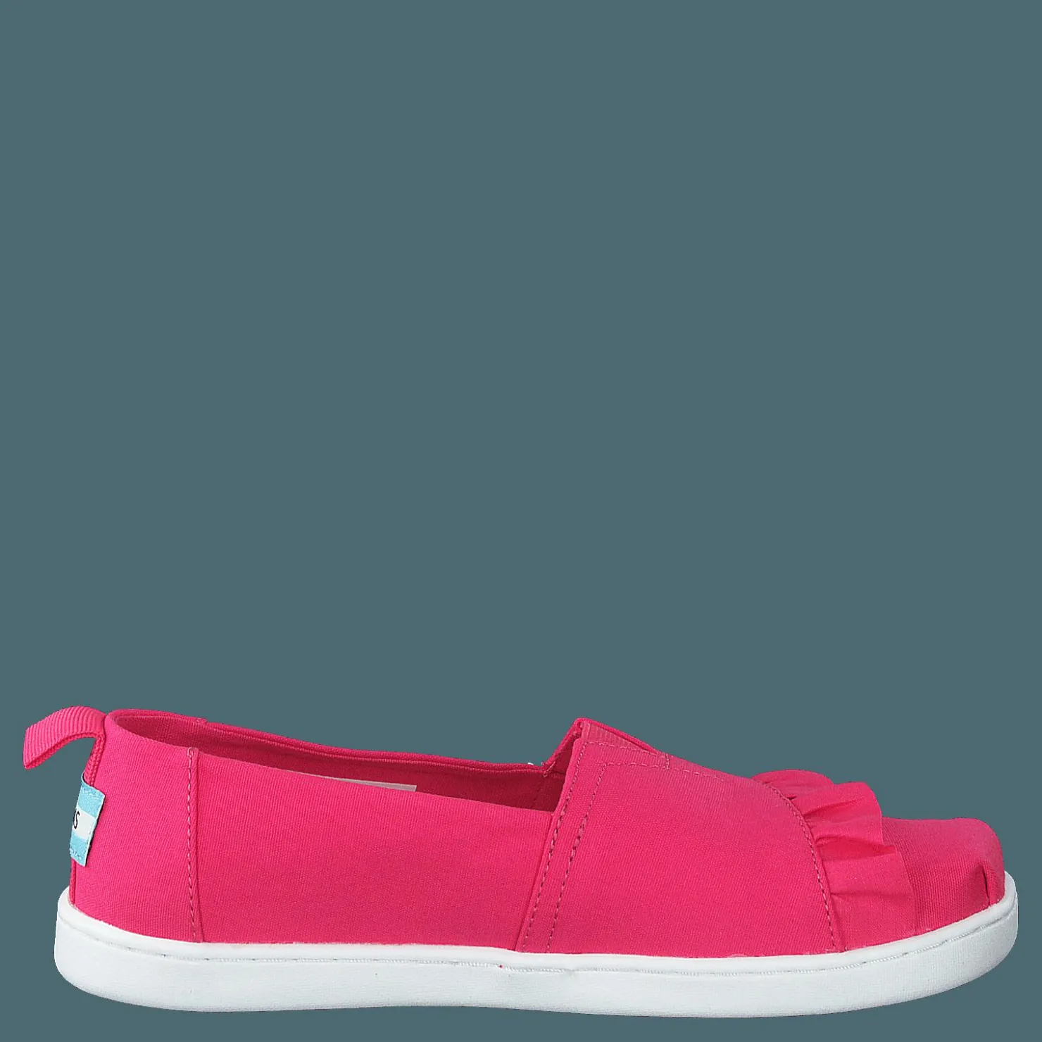 Toms Classic Canvas Ruffle Youth Raspberry Rosa Hot