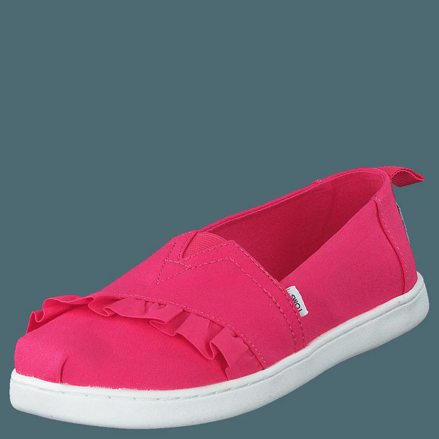 Toms Classic Canvas Ruffle Youth Raspberry Rosa Hot
