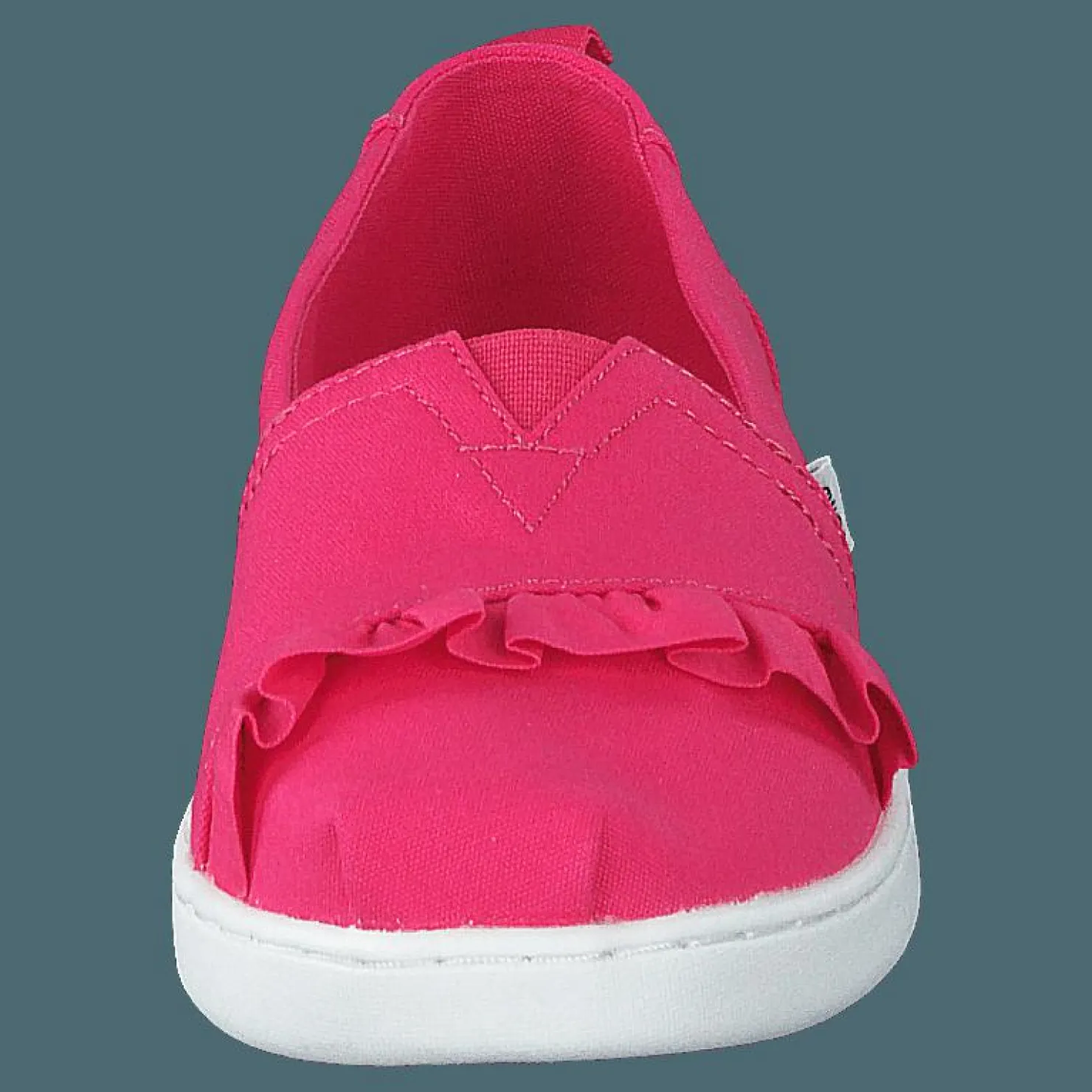 Toms Classic Canvas Ruffle Youth Raspberry Rosa Hot