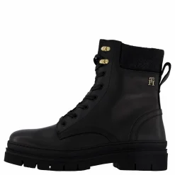Tommy Hilfiger Cleated Lace-up Lthr Mix Mono Black Svart Online