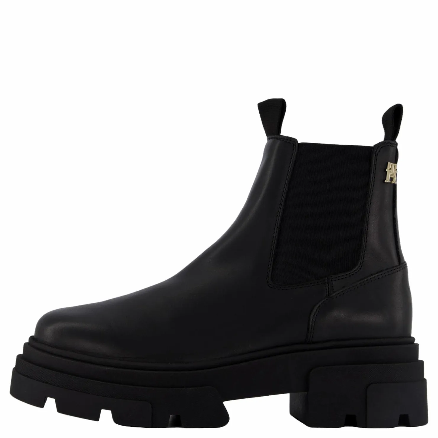 Tommy Hilfiger Combat Leather Low Chelsea Black Svart Clearance