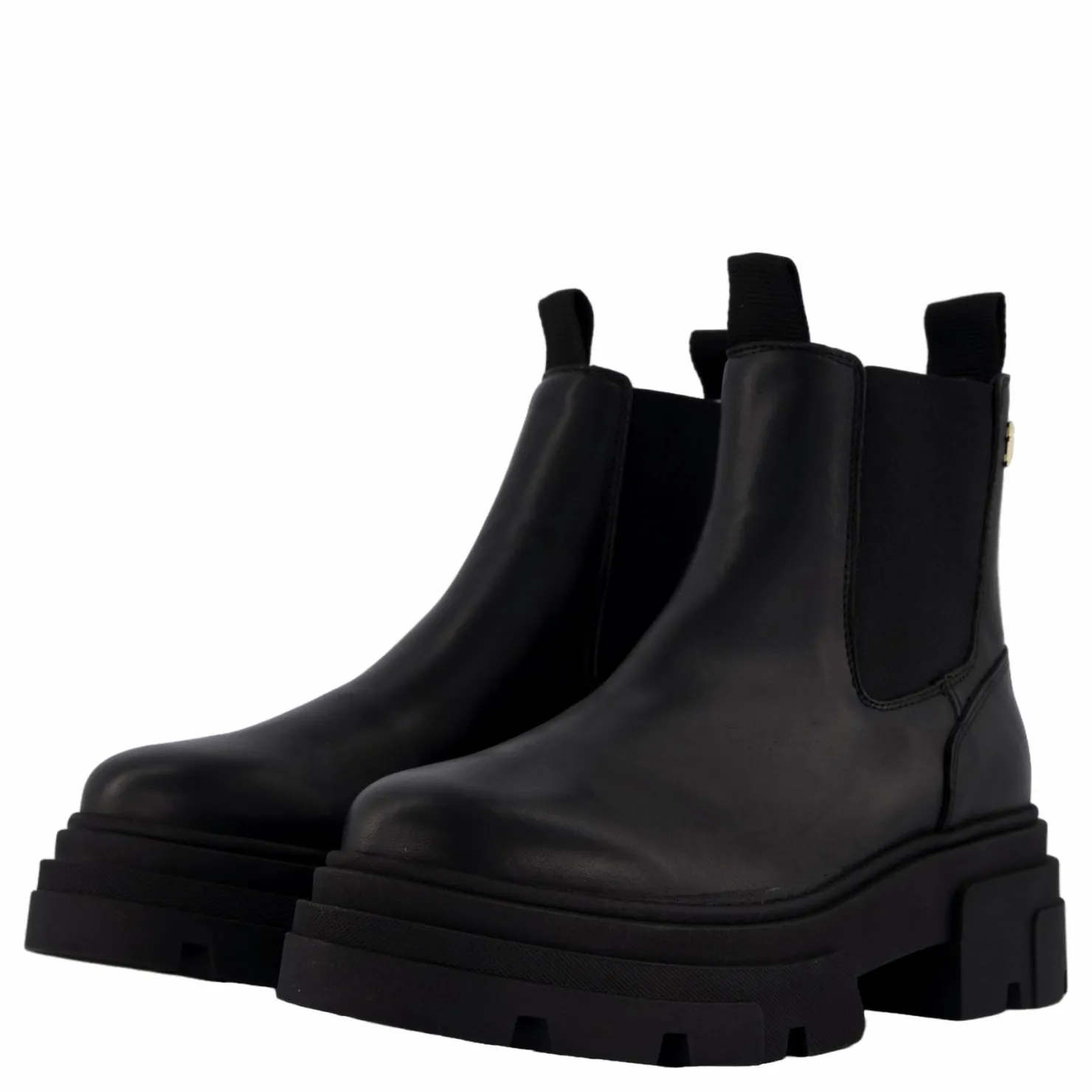 Tommy Hilfiger Combat Leather Low Chelsea Black Svart Clearance