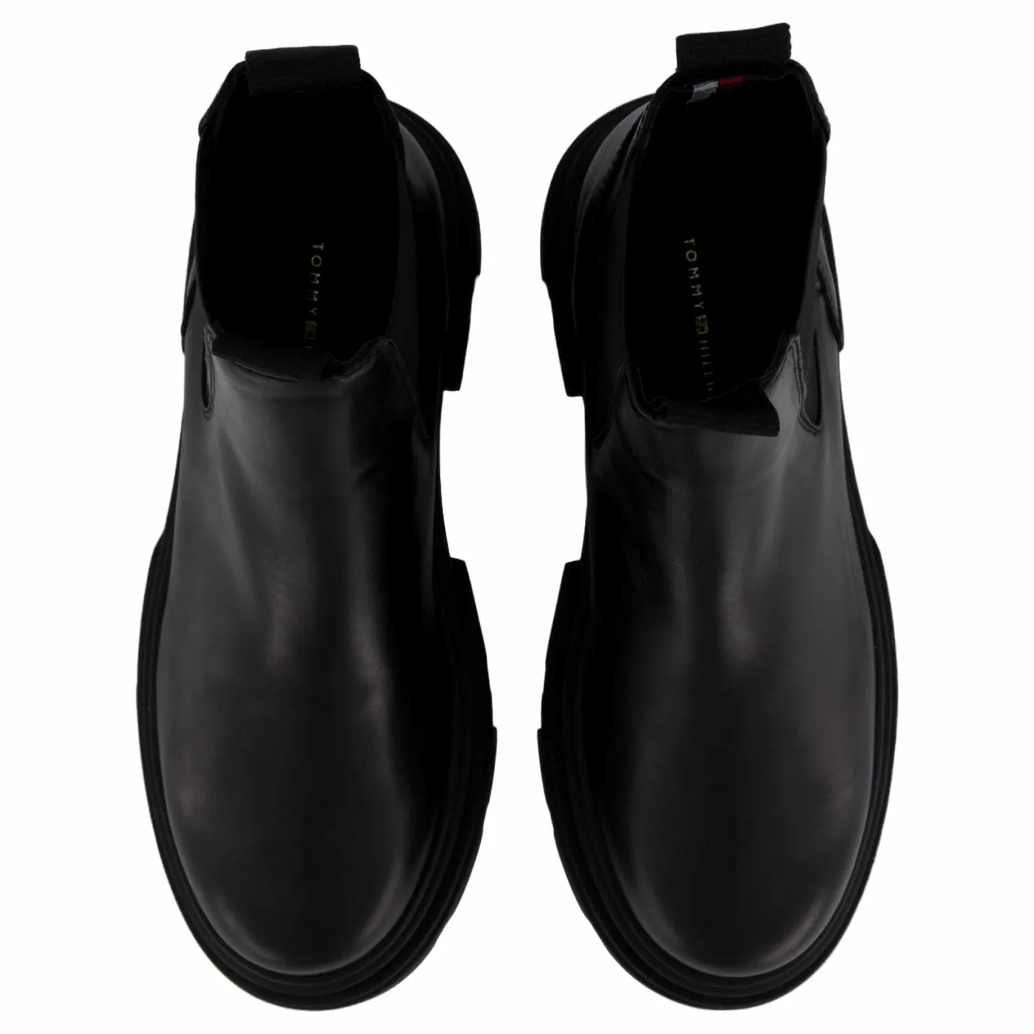 Tommy Hilfiger Combat Leather Low Chelsea Black Svart Clearance