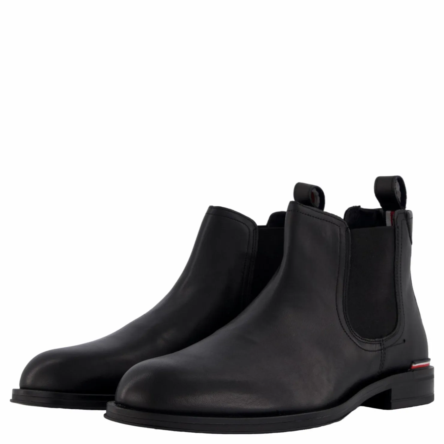 Tommy Hilfiger Core Rwb Hilfiger Lth Chelsea Black Svart Discount