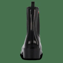 Tommy Hilfiger Corporate Elastic Rainboot Black Svart Outlet