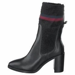 Tommy Hilfiger Cosy High Heel Leather Black Svart Clearance