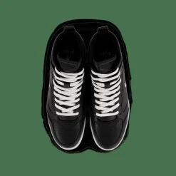 Polo Ralph Lauren Court Leather High-Top Sneaker Black / White PP Svart Discount