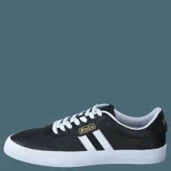 Polo Ralph Lauren Court Leather Sneaker Black/White Svart Outlet