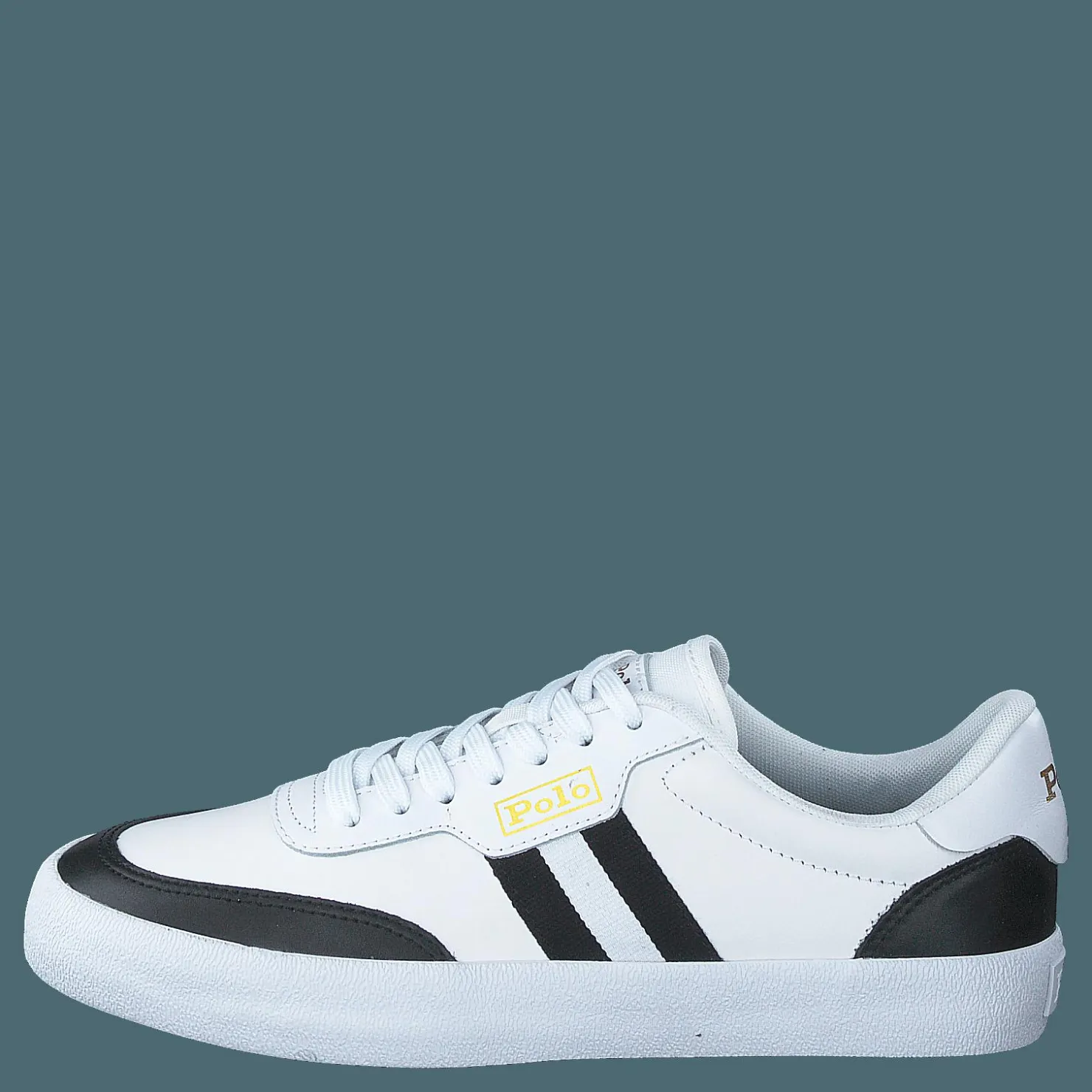 Polo Ralph Lauren Court Leather Sneaker White/Black Vit Outlet