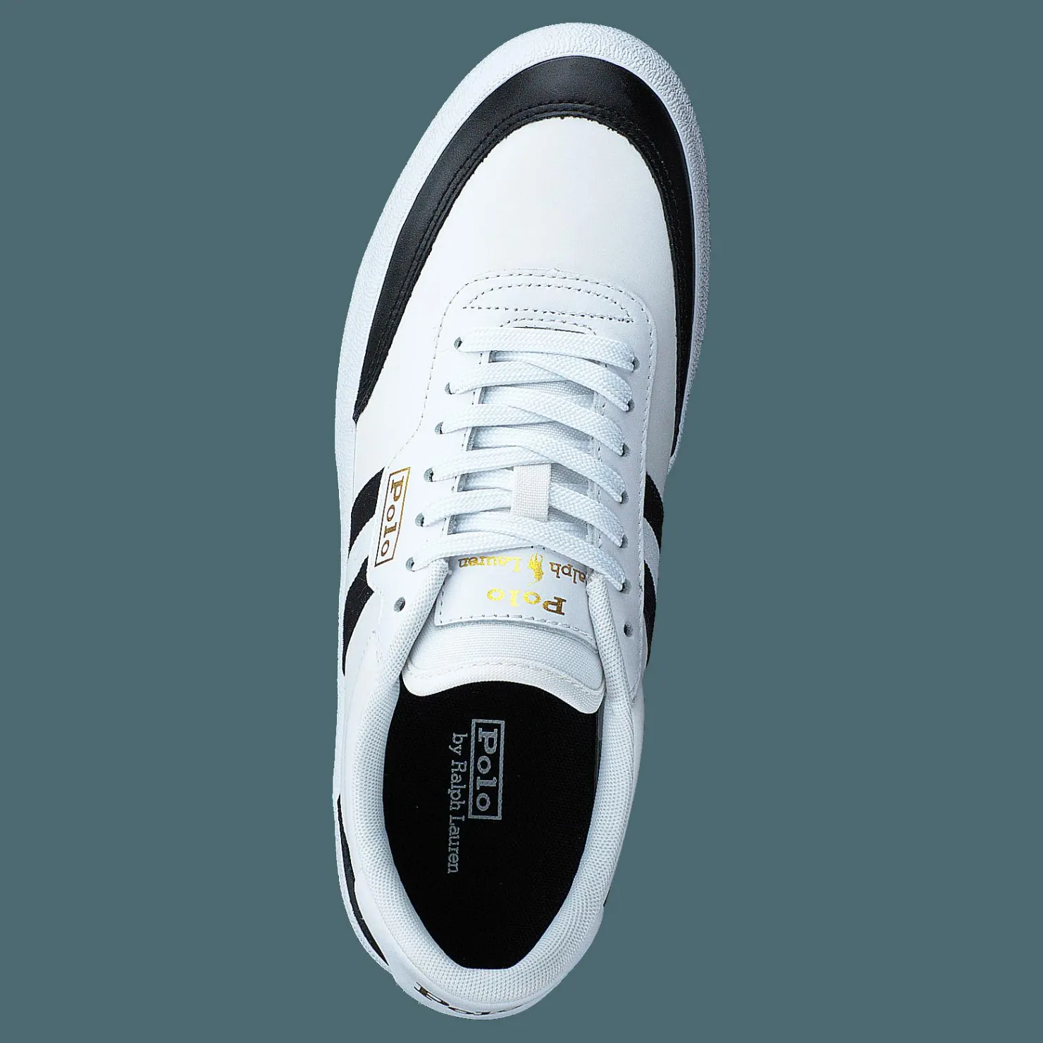 Polo Ralph Lauren Court Leather Sneaker White/Black Vit Outlet