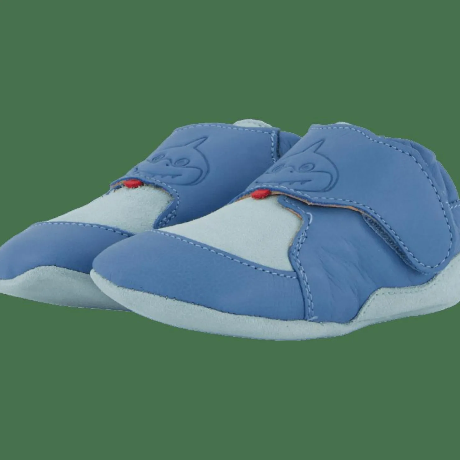 Affenzahn Crawling Shoe Leather Crawly Shark Blue Best