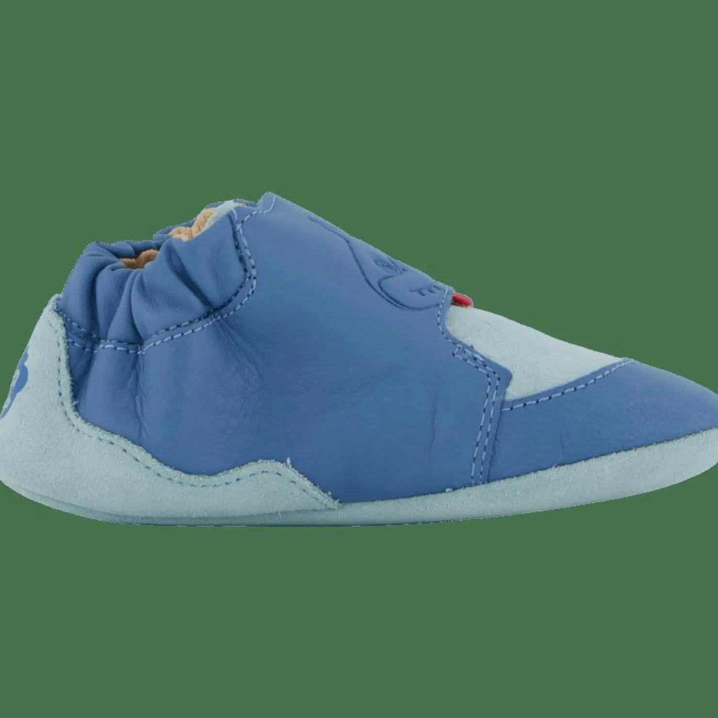 Affenzahn Crawling Shoe Leather Crawly Shark Blue Best