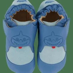 Affenzahn Crawling Shoe Leather Crawly Shark Blue Best