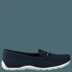Clarks Dameo Vine Navy Leather Blå Discount