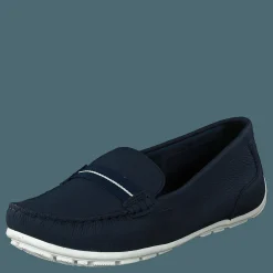 Clarks Dameo Vine Navy Leather Blå Discount