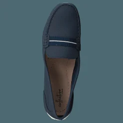 Clarks Dameo Vine Navy Leather Blå Discount