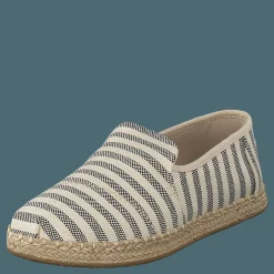 Toms Deconstructed Alpargata Rope Black Woven Stripe Beige Outlet