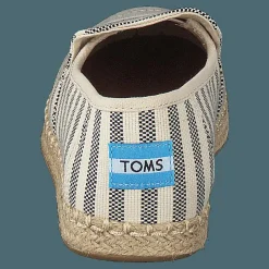 Toms Deconstructed Alpargata Rope Black Woven Stripe Beige Outlet