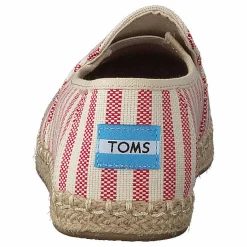 Toms Deconstructed Alpargata Rope Red Woven Stripe Beige Online