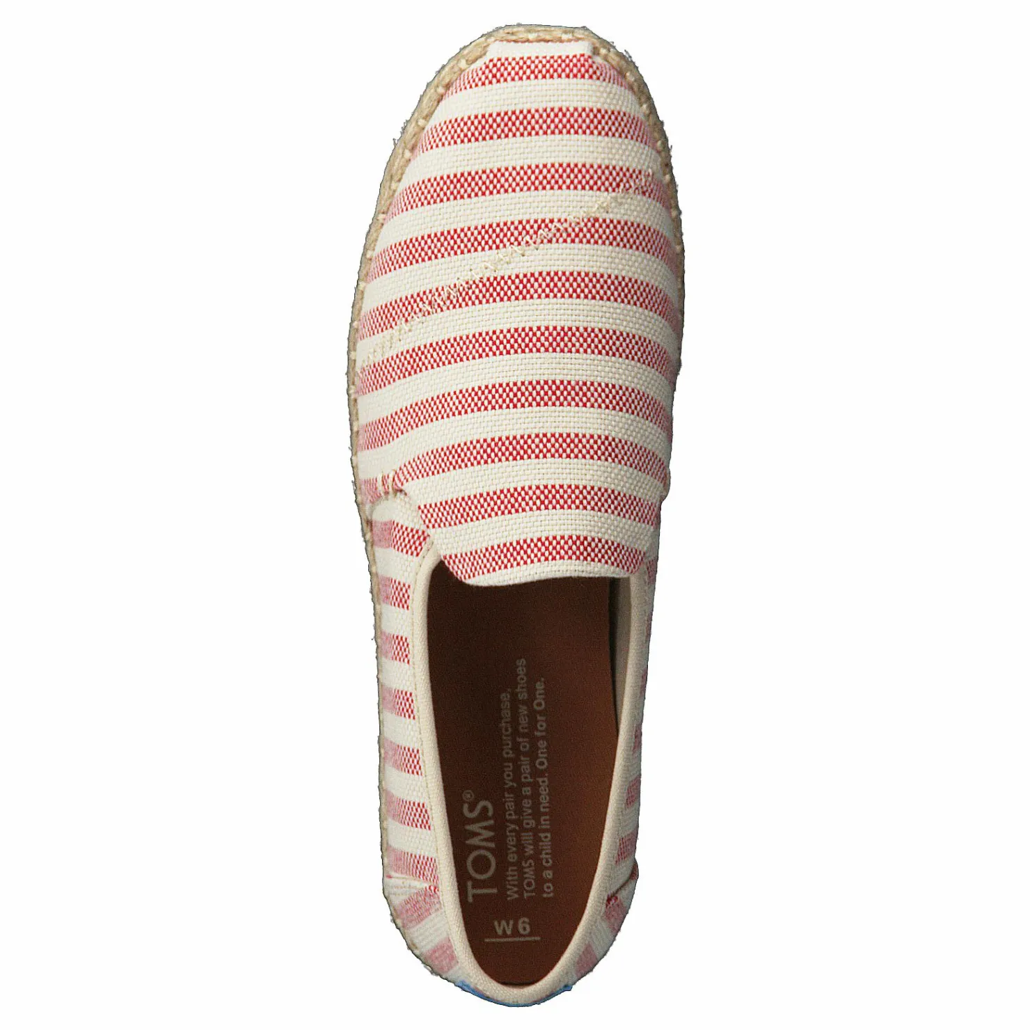 Toms Deconstructed Alpargata Rope Red Woven Stripe Beige Online