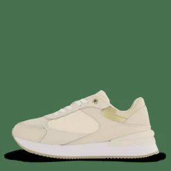 Tommy Hilfiger Elevated Embossed Runner Gold Sugarcane Beige New