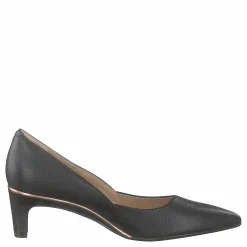 Clarks Ellis Rose Black Leather Grå Sale