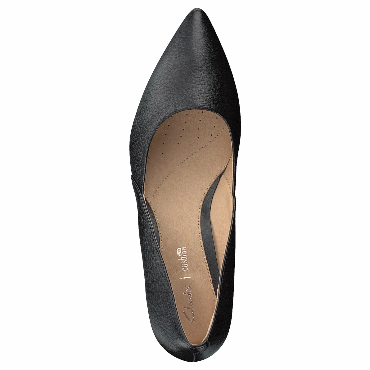 Clarks Ellis Rose Black Leather Grå Sale