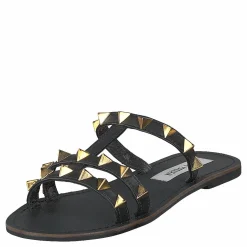 Steve Madden Enny Black Leather Grå och Svart Sale