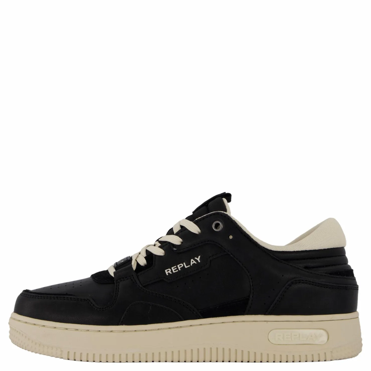 Replay Epic Base Man Sneaker Black Off Wht Svart New
