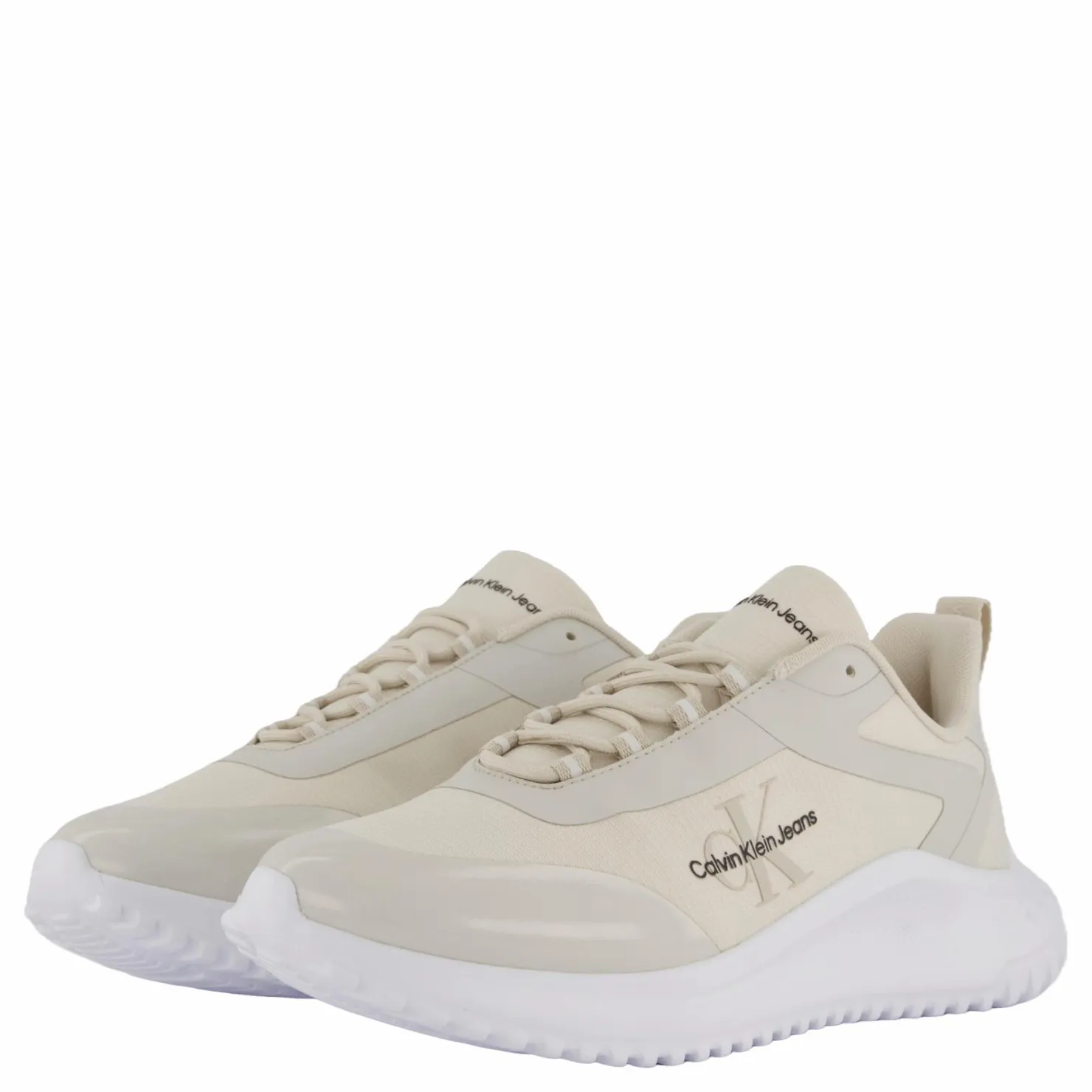 Calvin Klein Eva Runner Low Lace Mix Ml Wn Eggshell/creamy White Vit New