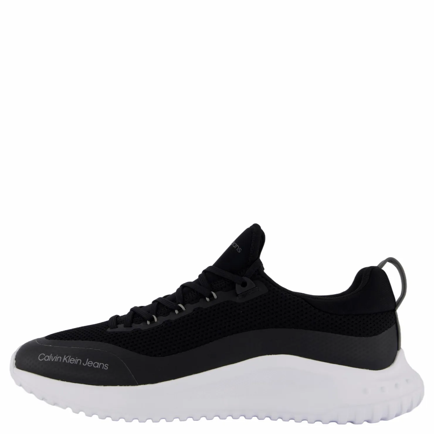 Calvin Klein Eva Runner Sock Low Knit Mtr Black/white/ Charcoal Grey Svart Hot