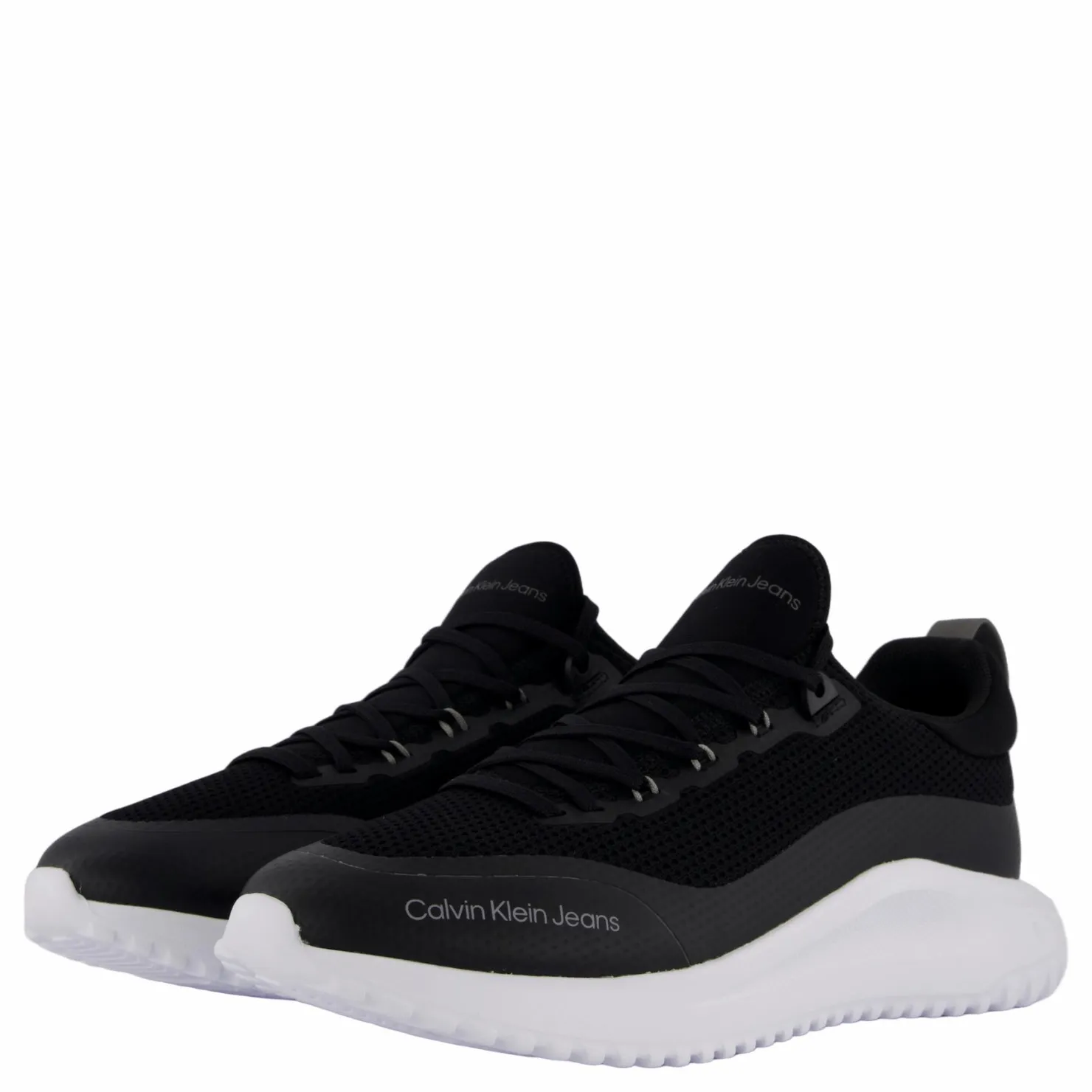 Calvin Klein Eva Runner Sock Low Knit Mtr Black/white/ Charcoal Grey Svart Hot