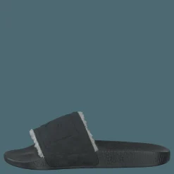 Polo Ralph Lauren Faux-Shearling–Lined Suede Slide Black Svart Hot
