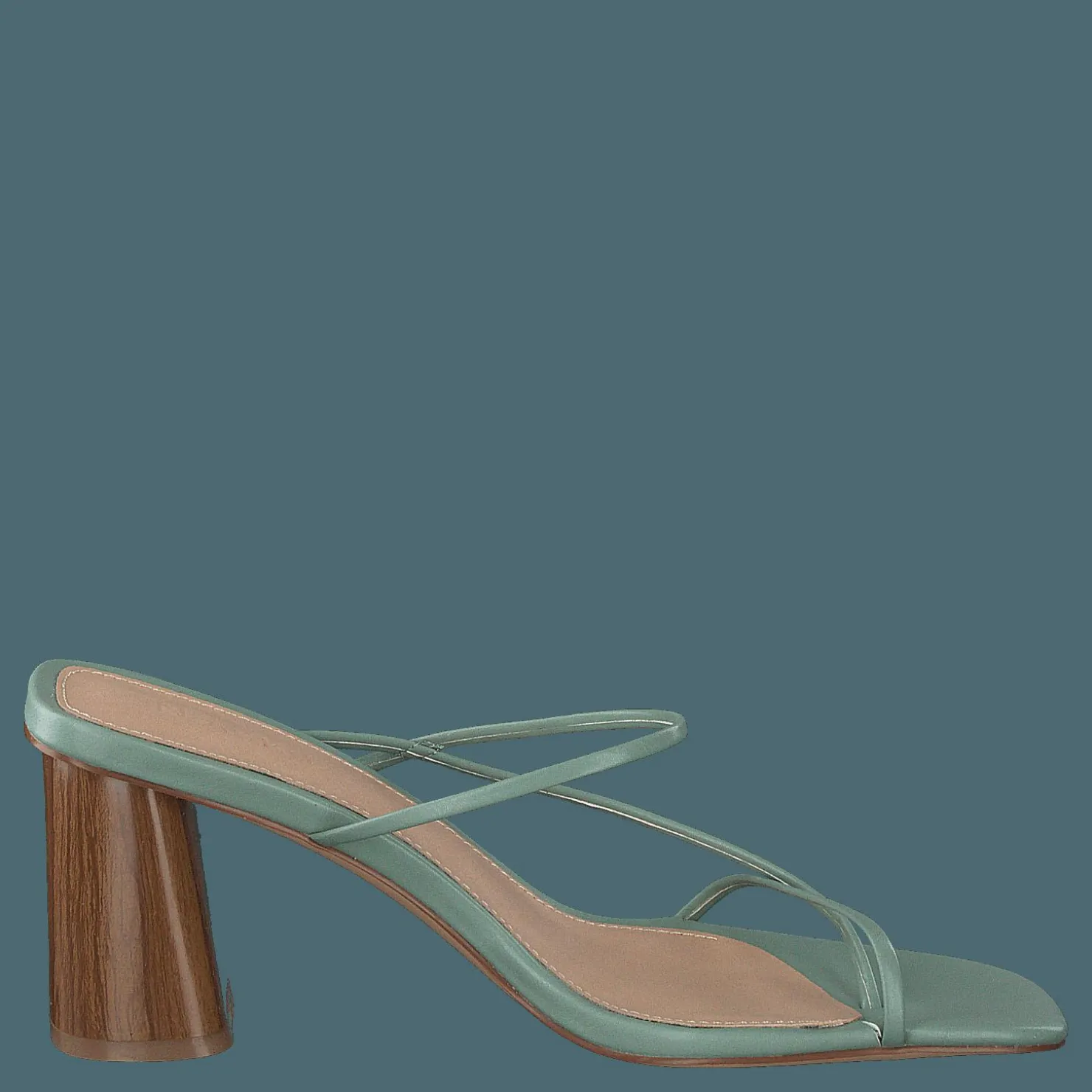 NA-KD Fine Strappy Block Heel Pastel Green Grön och Brun Online
