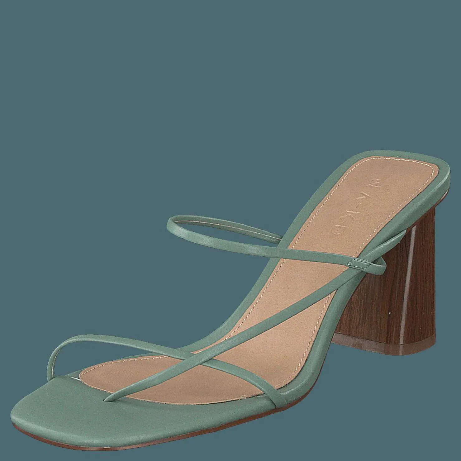 NA-KD Fine Strappy Block Heel Pastel Green Grön och Brun Online