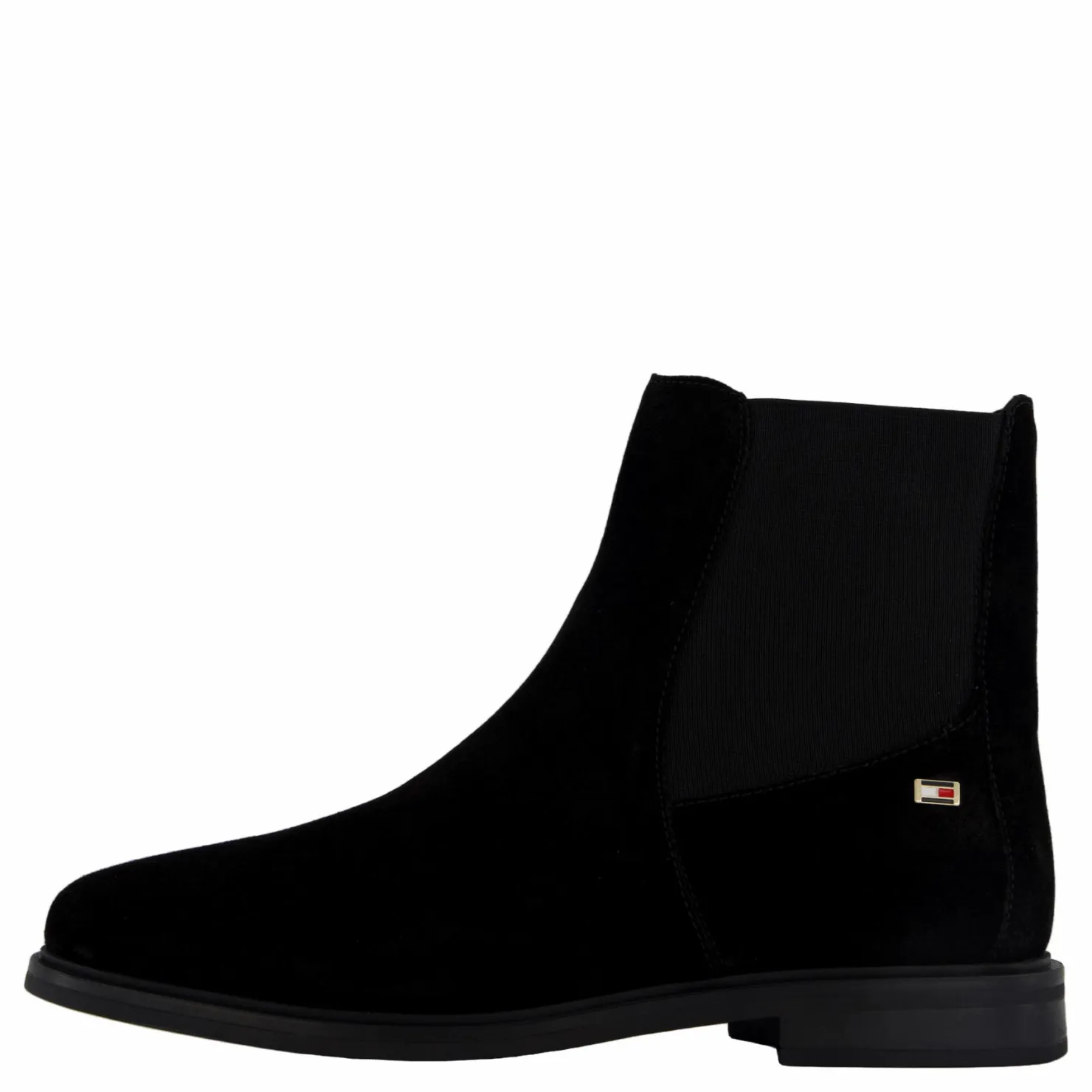 Tommy Hilfiger Flag Suede Low Chelsea Black Svart Outlet