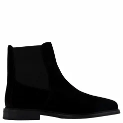Tommy Hilfiger Flag Suede Low Chelsea Black Svart Outlet