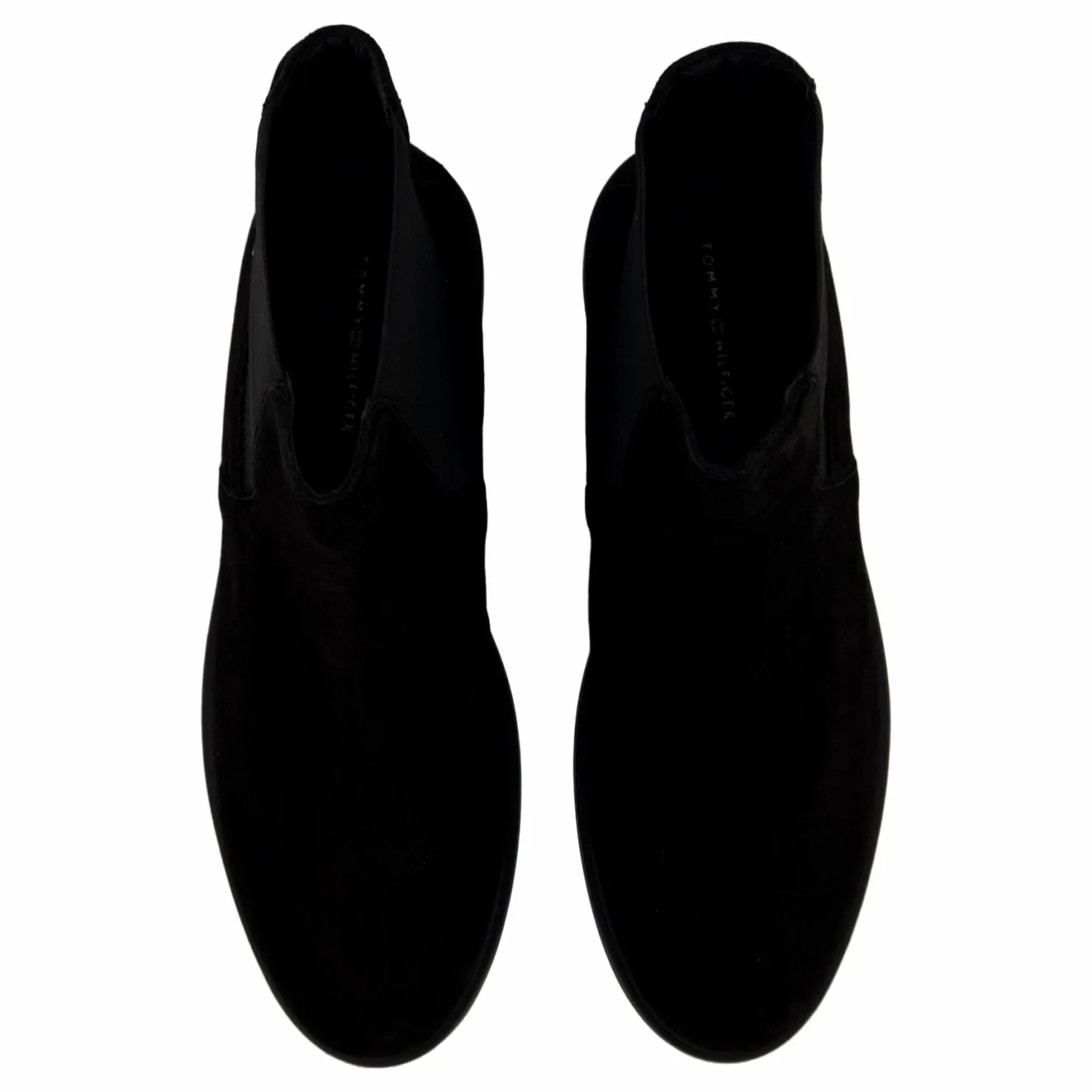 Tommy Hilfiger Flag Suede Low Chelsea Black Svart Outlet