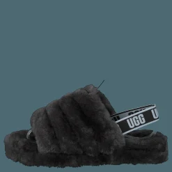 UGG Fluff Yeah Slide Charcoal Svart Sale