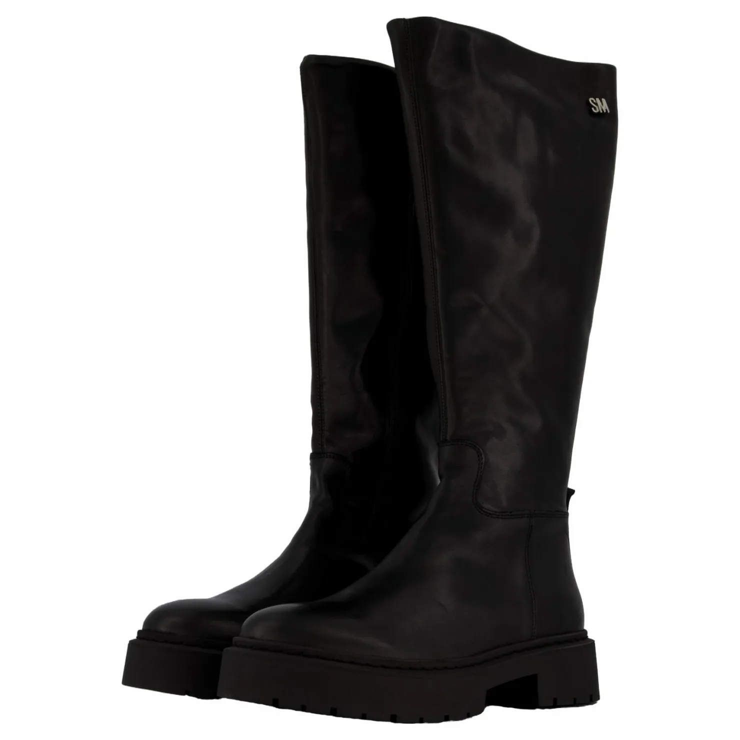 Steve Madden Galina Boots Black Leather Svart Discount