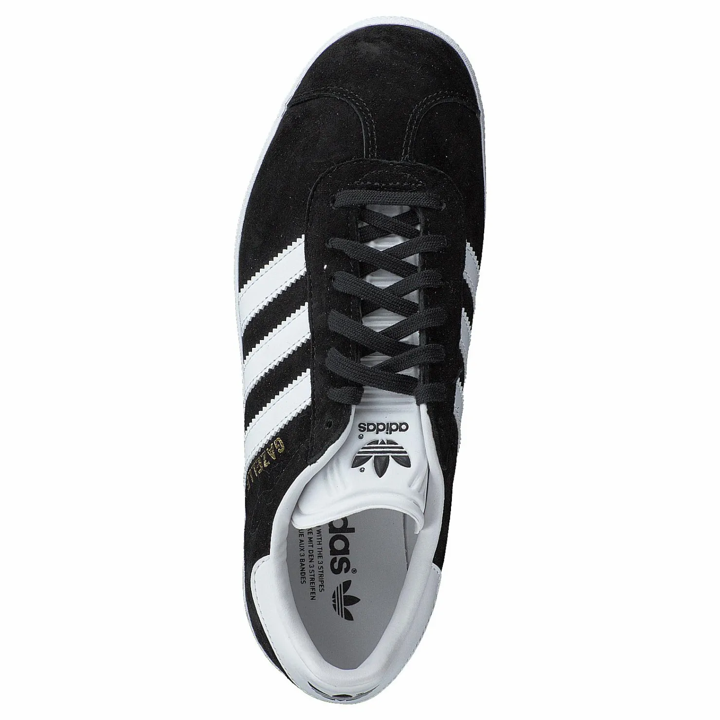 adidas Originals Gazelle Core Black/White/Gold Met. Guld och Svart Clearance