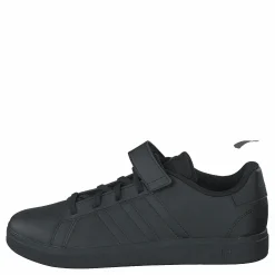 adidas Grand Court Elastic Lace and Top Strap Shoes Core Black / Core Black / Grey Six Svart Outlet
